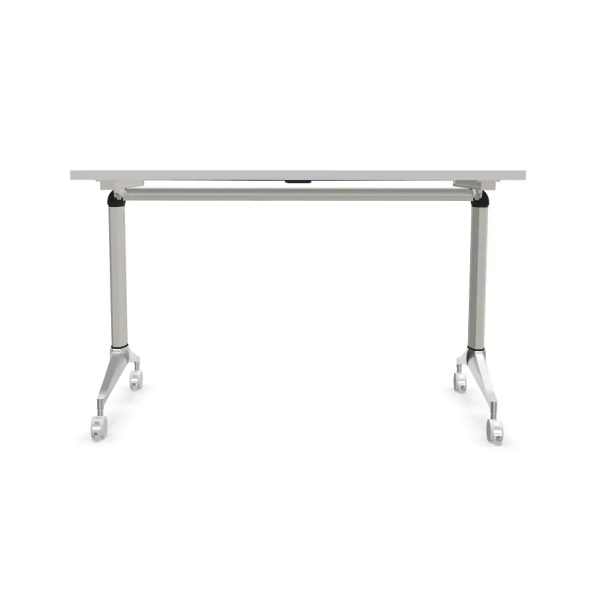 Table rabattable 120x70 blanc/alu montée
