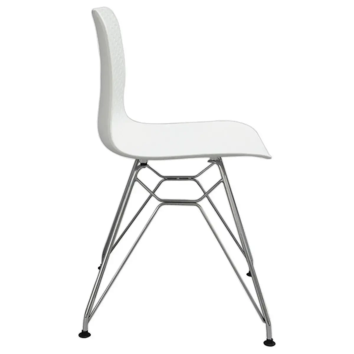2 Chaises UXSTEEL 2, 4 pieds chromés assise blanche montées