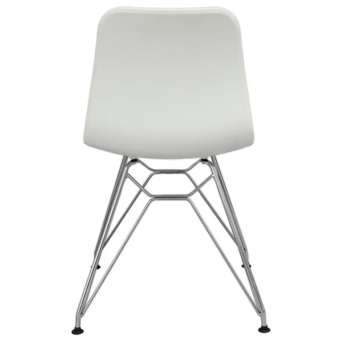 2 Chaises UXSTEEL 2, 4 pieds chromés assise blanche montées