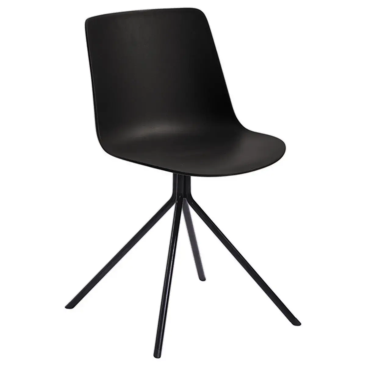 2 Chaises DN2, 4 pieds noirs assise noire