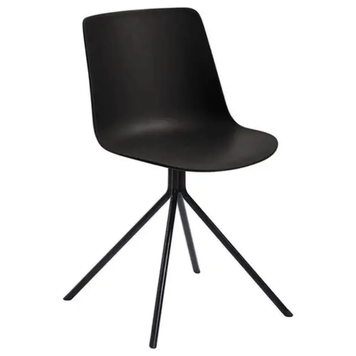 2 Chaises DN2, 4 pieds noirs assise noire montées