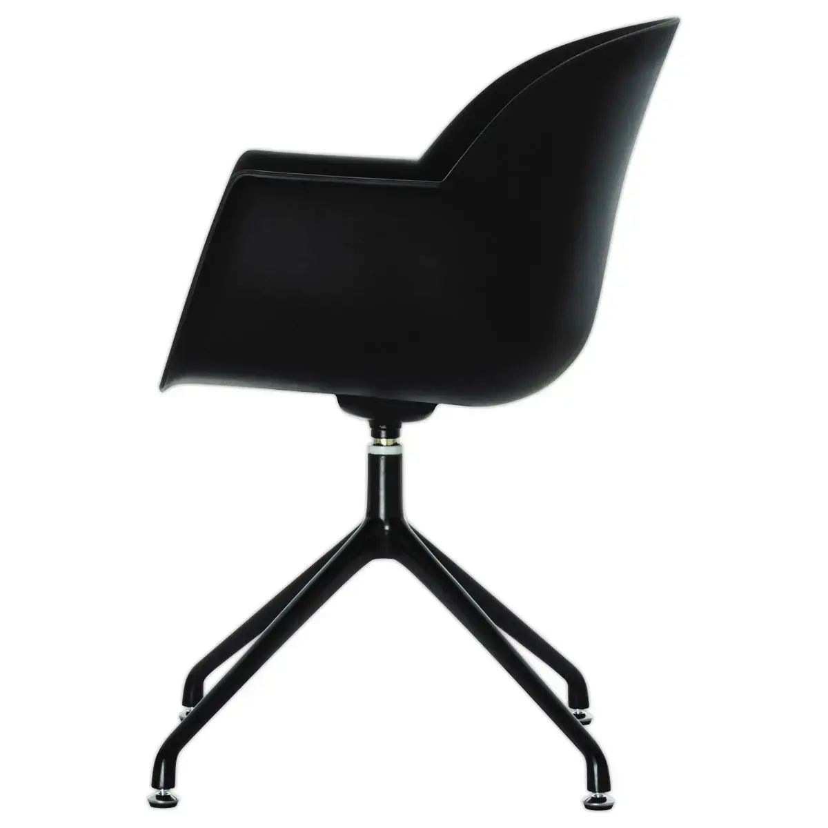 2 Fauteuils MOON Pivotants, 4 pieds noirsassise noire