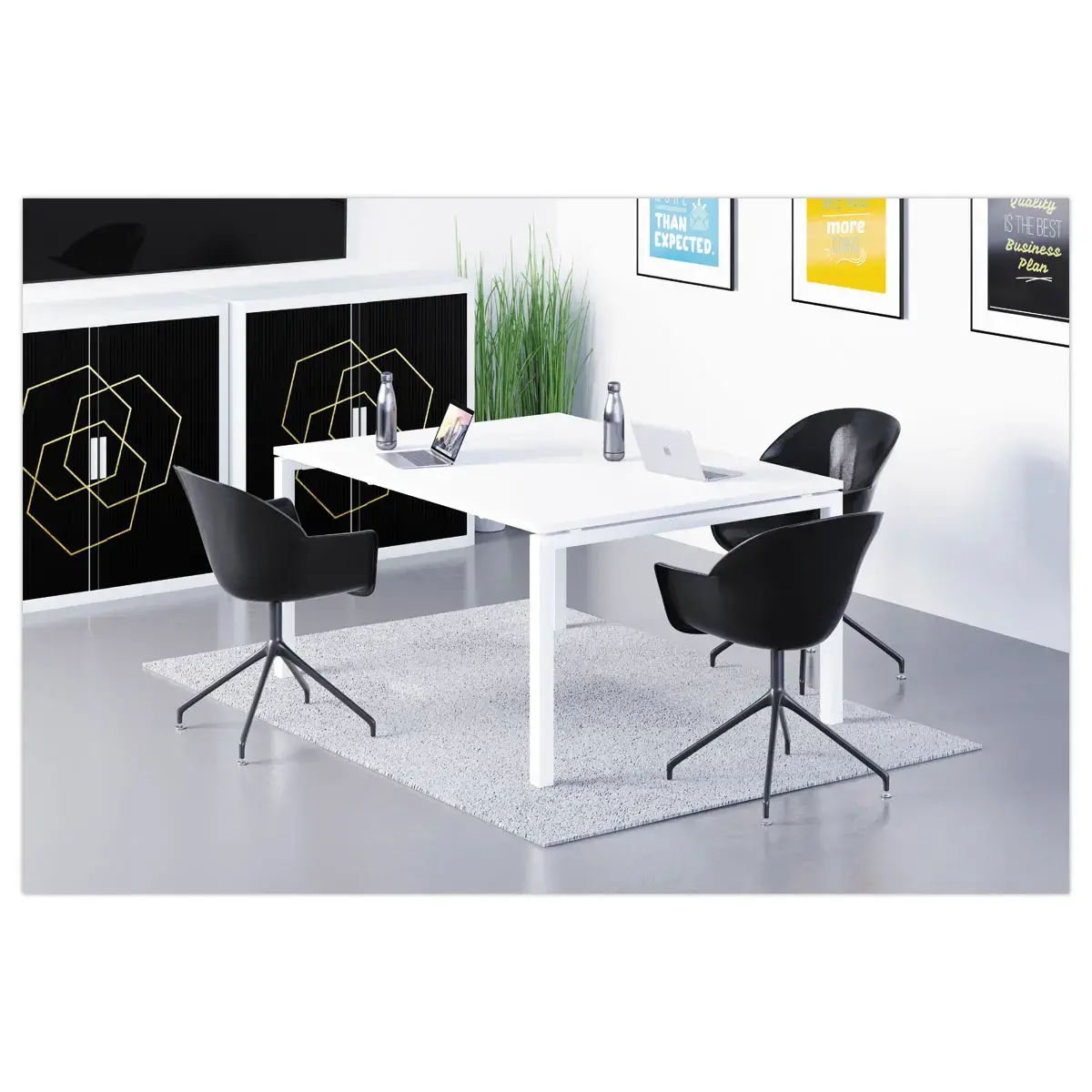 2 Fauteuils MOON Pivotants, 4 pieds noirsassise noire