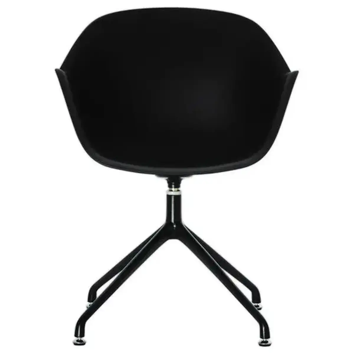 2 Fauteuils MOON Pivotants, 4 pieds noirsassise noire montés
