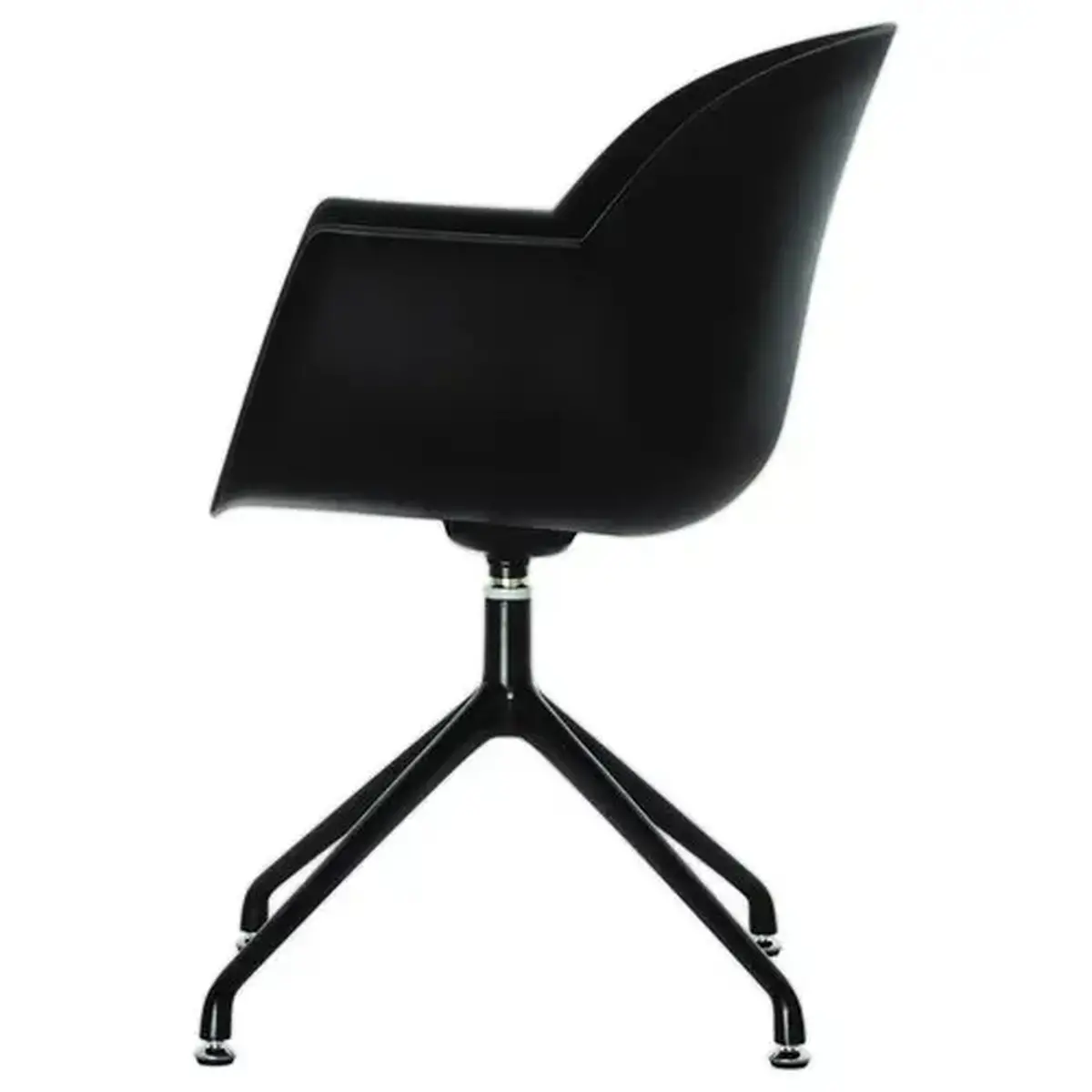 2 Fauteuils MOON Pivotants, 4 pieds noirsassise noire montés