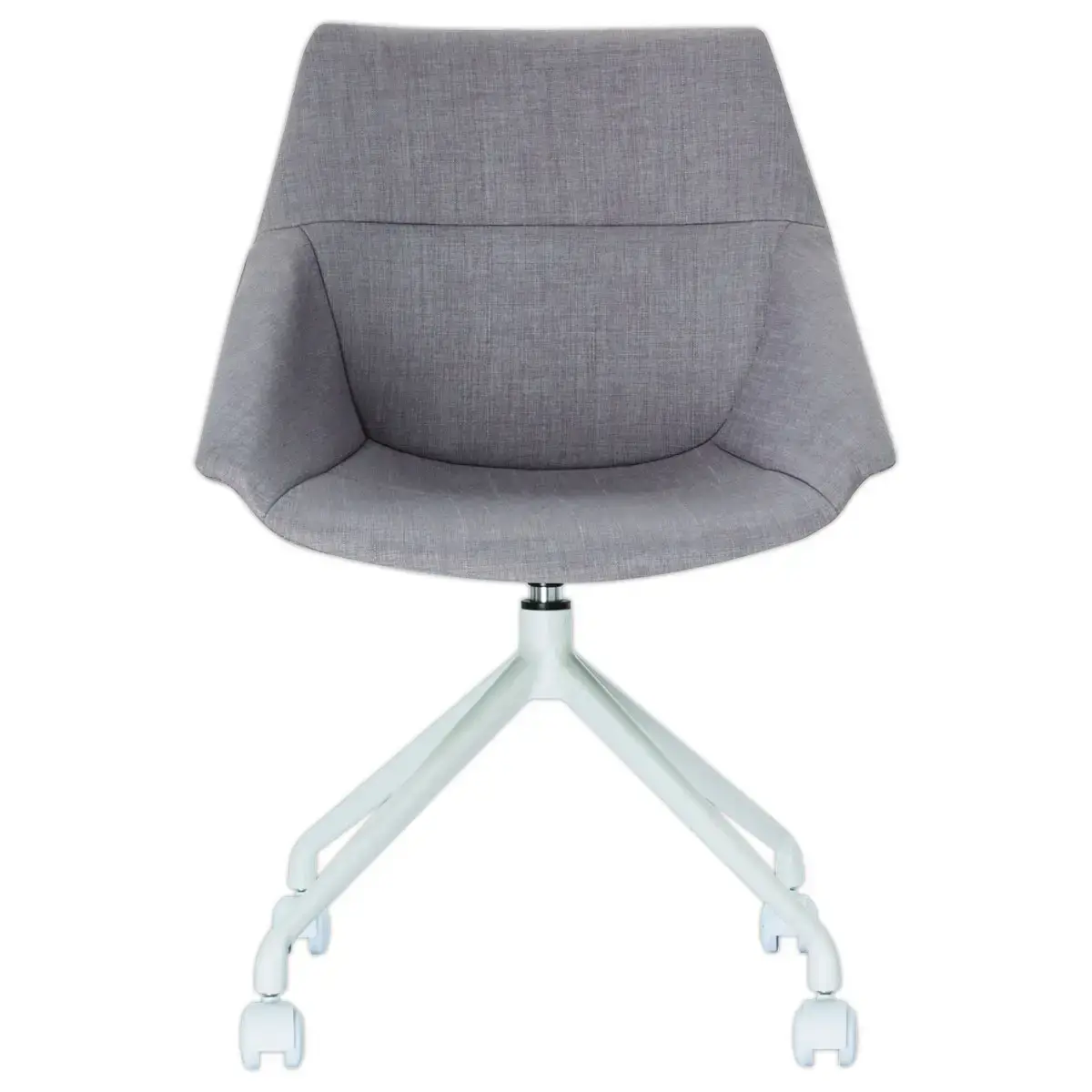 2 Chaises LUGE pivotantes &agrave; roulettes, 4pieds gris  assise gris 
