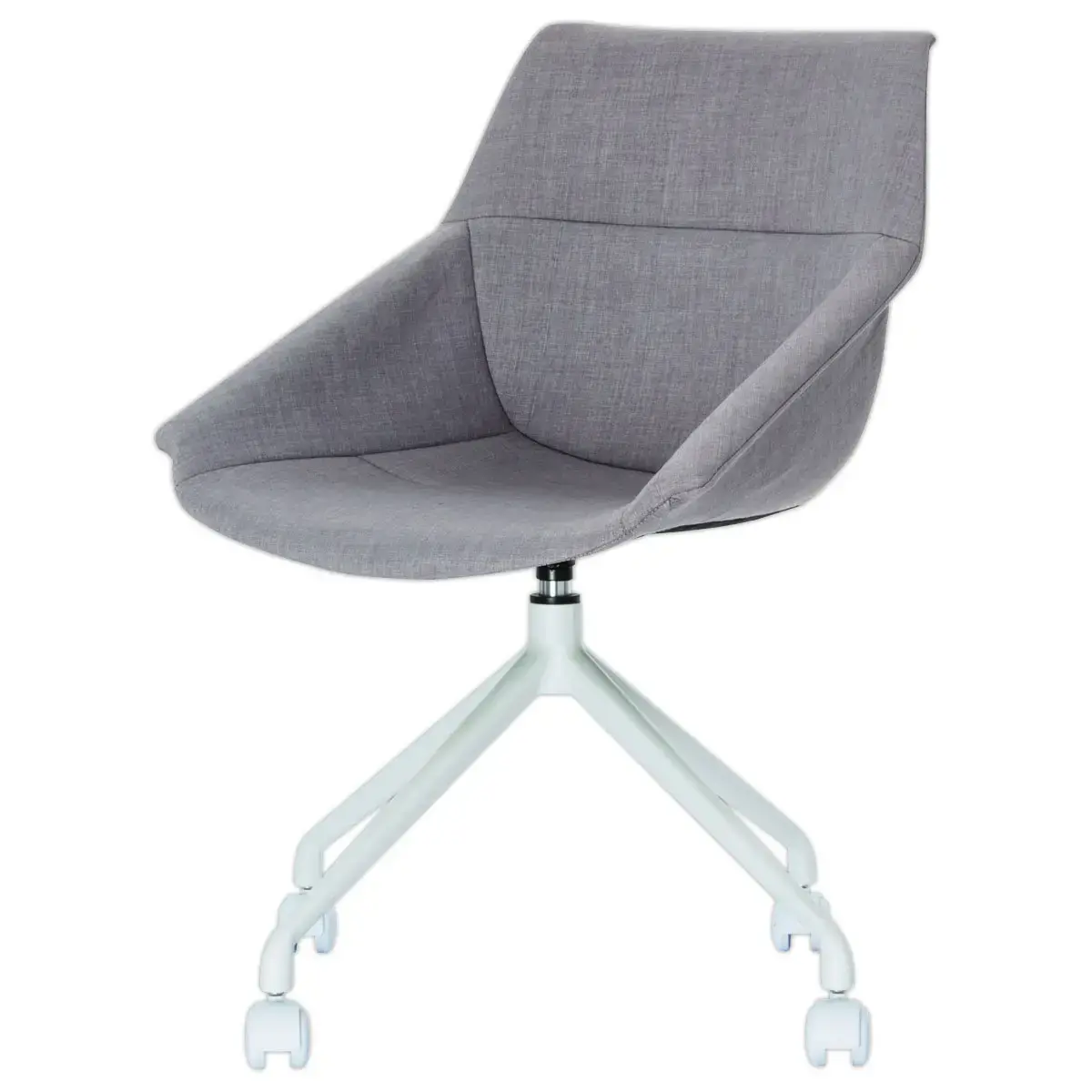 2 Chaises LUGE pivotantes &agrave; roulettes, 4pieds gris  assise gris 