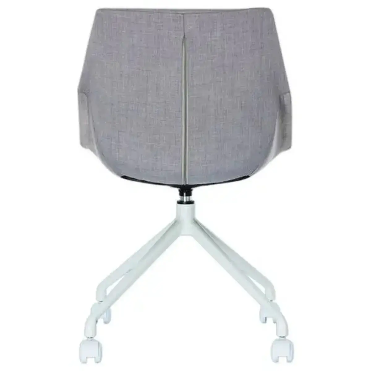2 Chaises LUGE pivotantes à roulettes, 4pieds gris assise gris montées