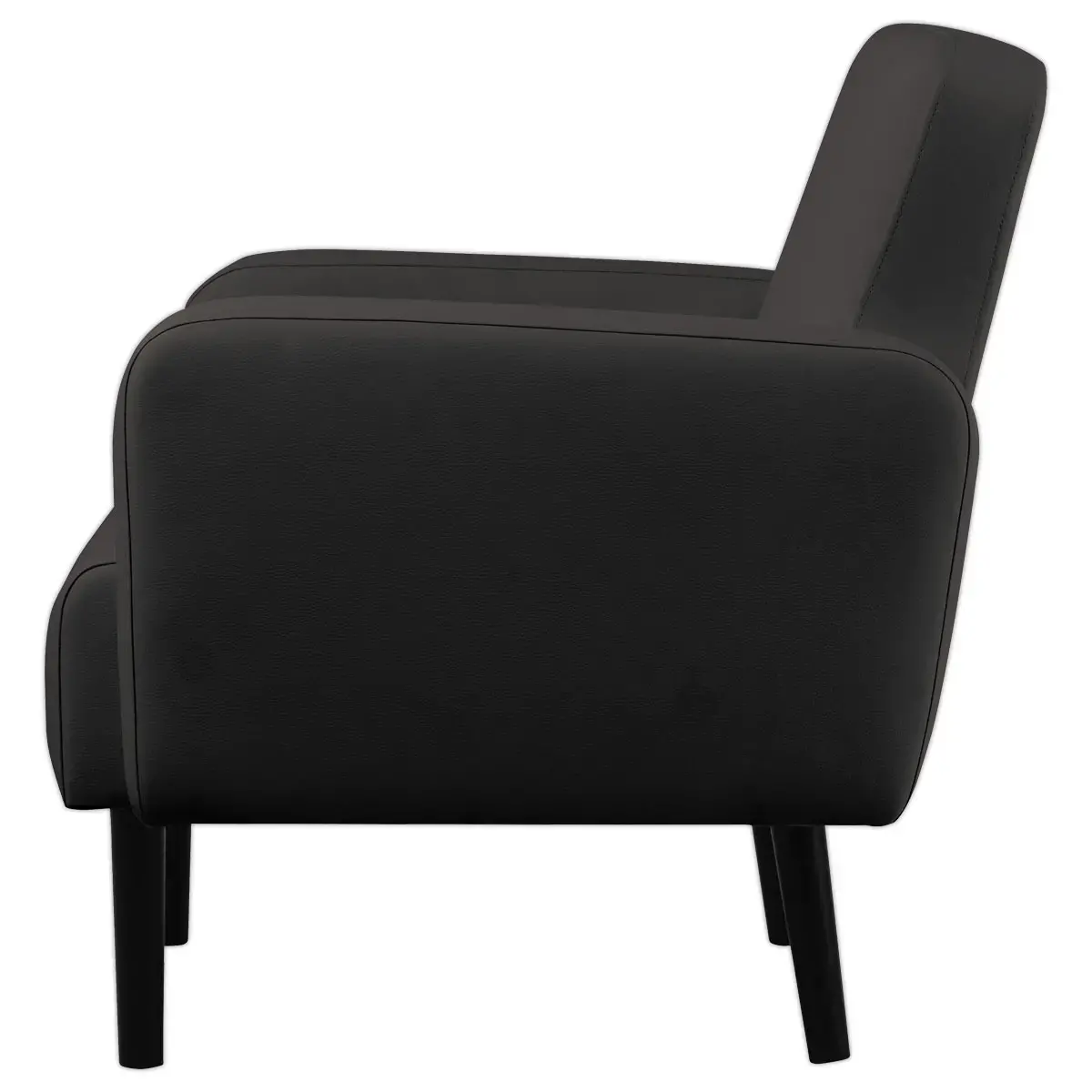 Fauteuil LISBOA 1 place Simili cuir noir mont&eacute; 