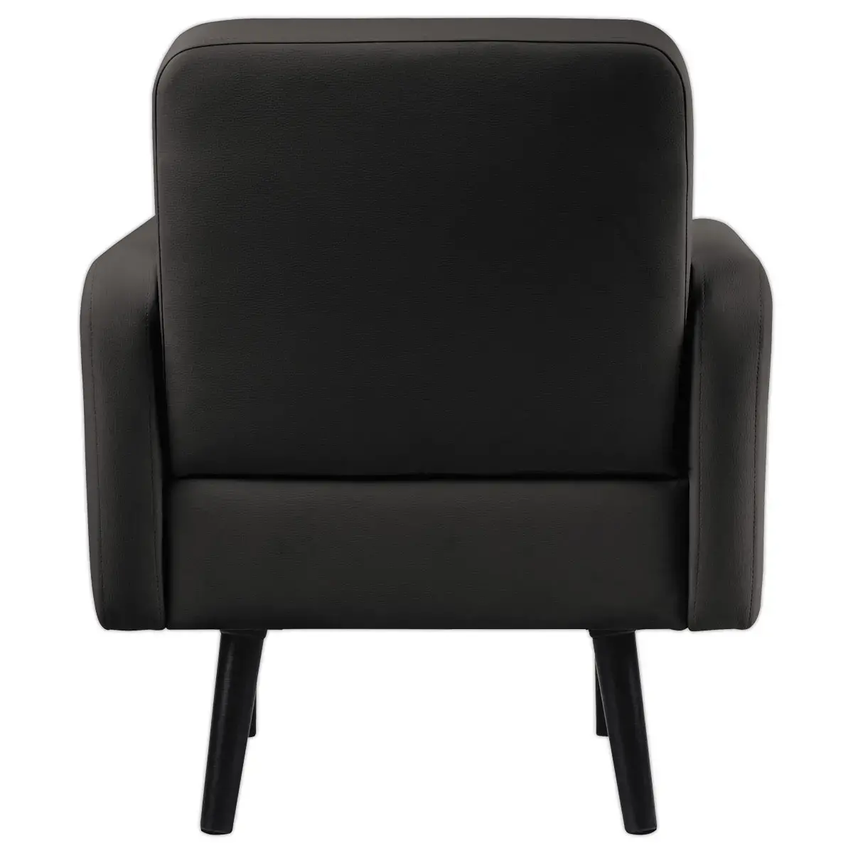 Fauteuil LISBOA 1 place Simili cuir noir mont&eacute; 
