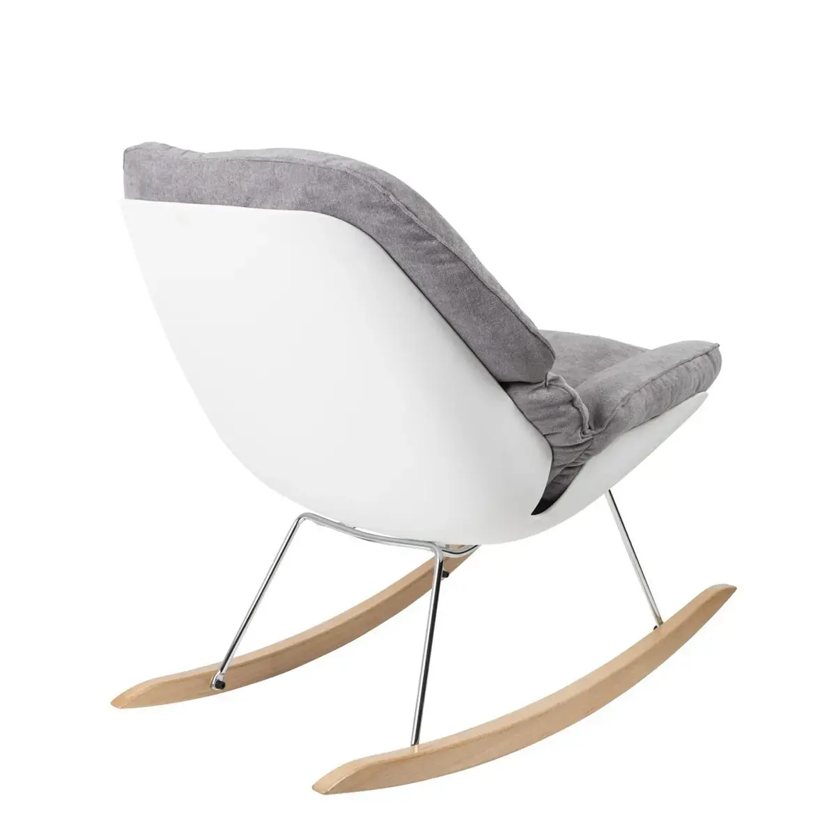 Fauteuil &agrave; bascule LAZY tissu gris mont&eacute; 