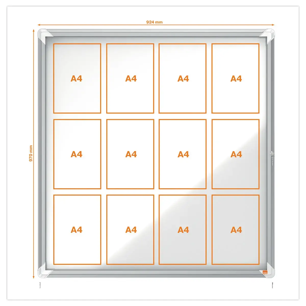Vitrine d'extérieur magnétique Premium Plus -12 x A4 - NOBO