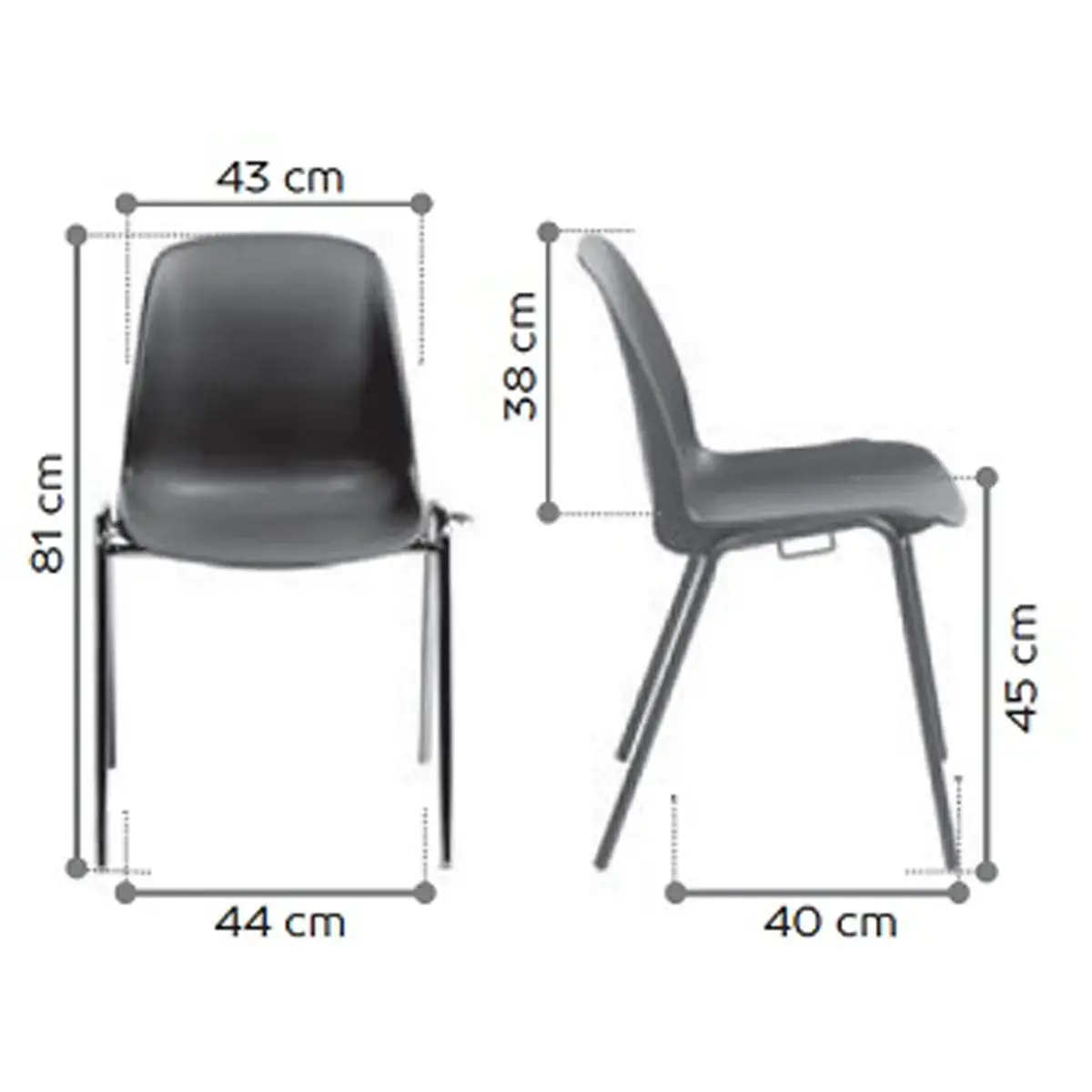 Chaise Charlotte translucide bleu 