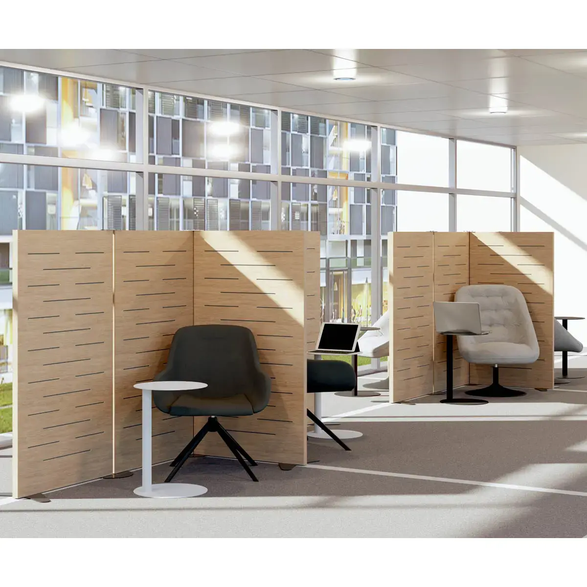 2 Pieds pour cloisons en bois Paperflow mont&eacute;s 