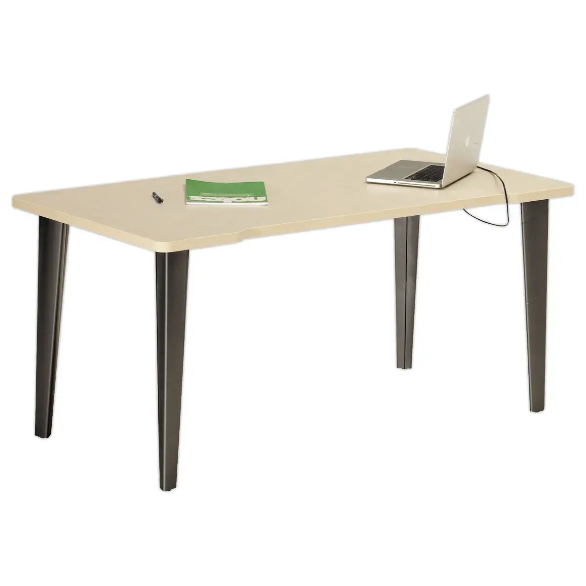 Bureau BORDEAUX 160 x 80 érable - pieds anthracite monté