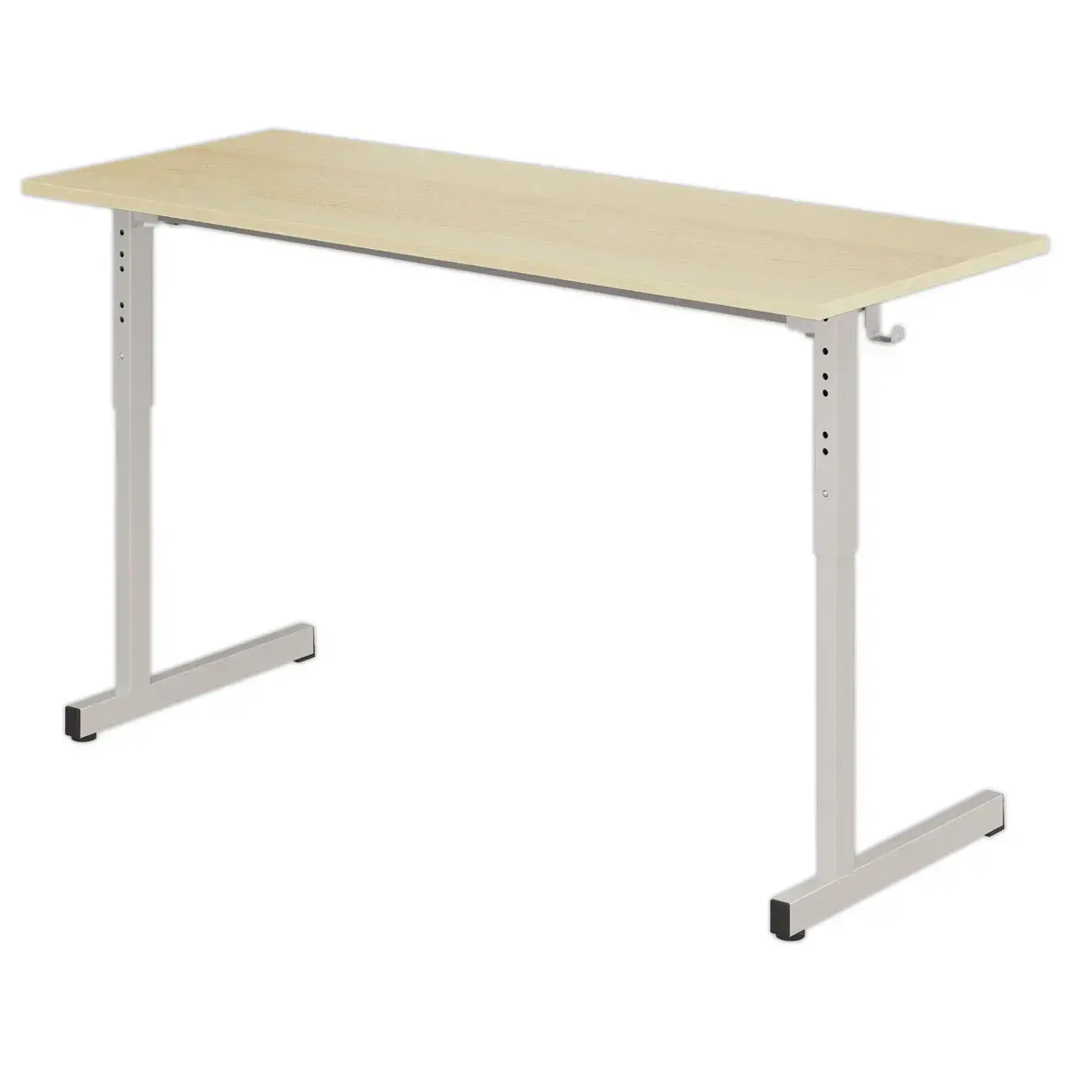 2 Tables GANGE réglables 130x50 cm hêtrepieds gris