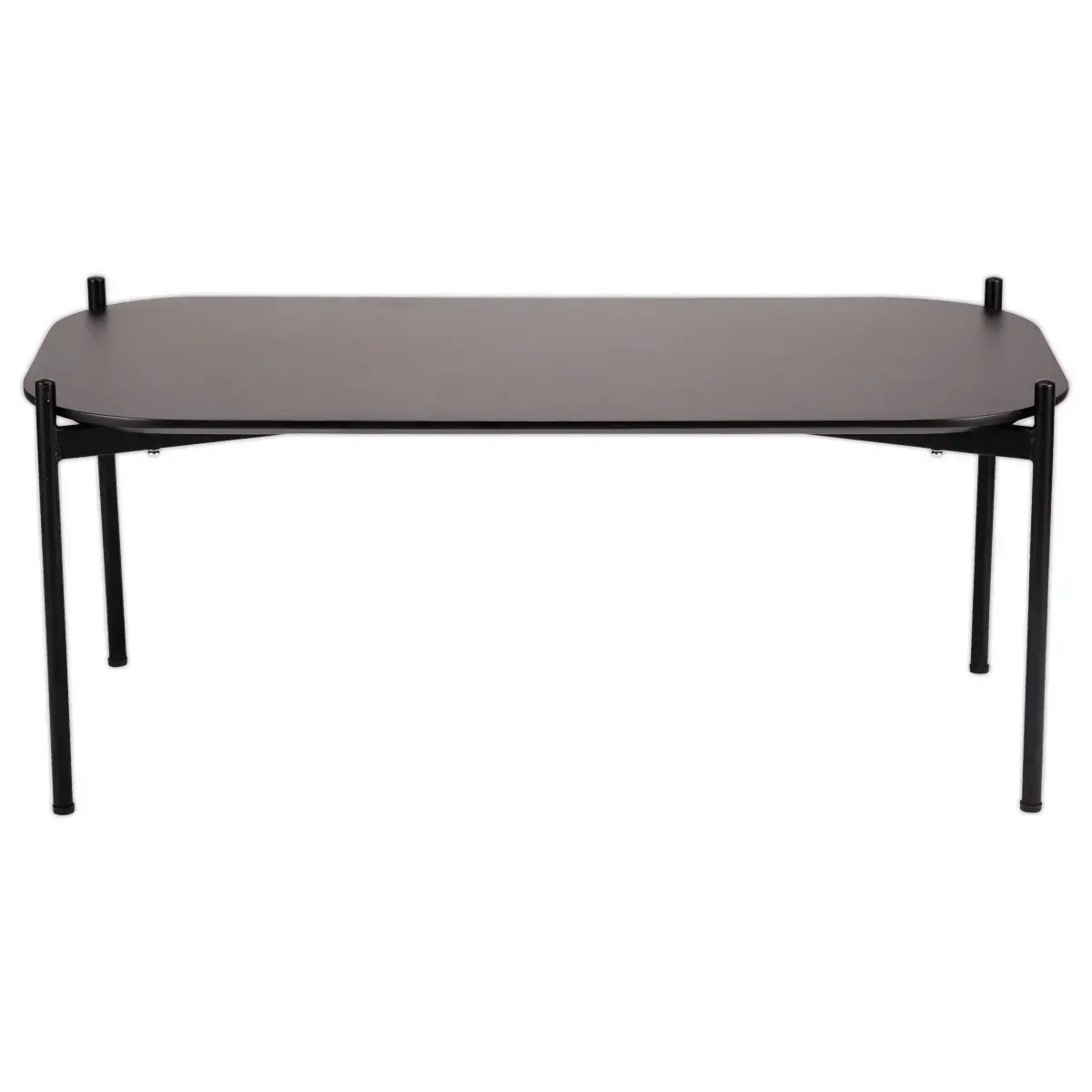 Table basse MEET 100 x 50 Noir pieds noirs mont&eacute;e 