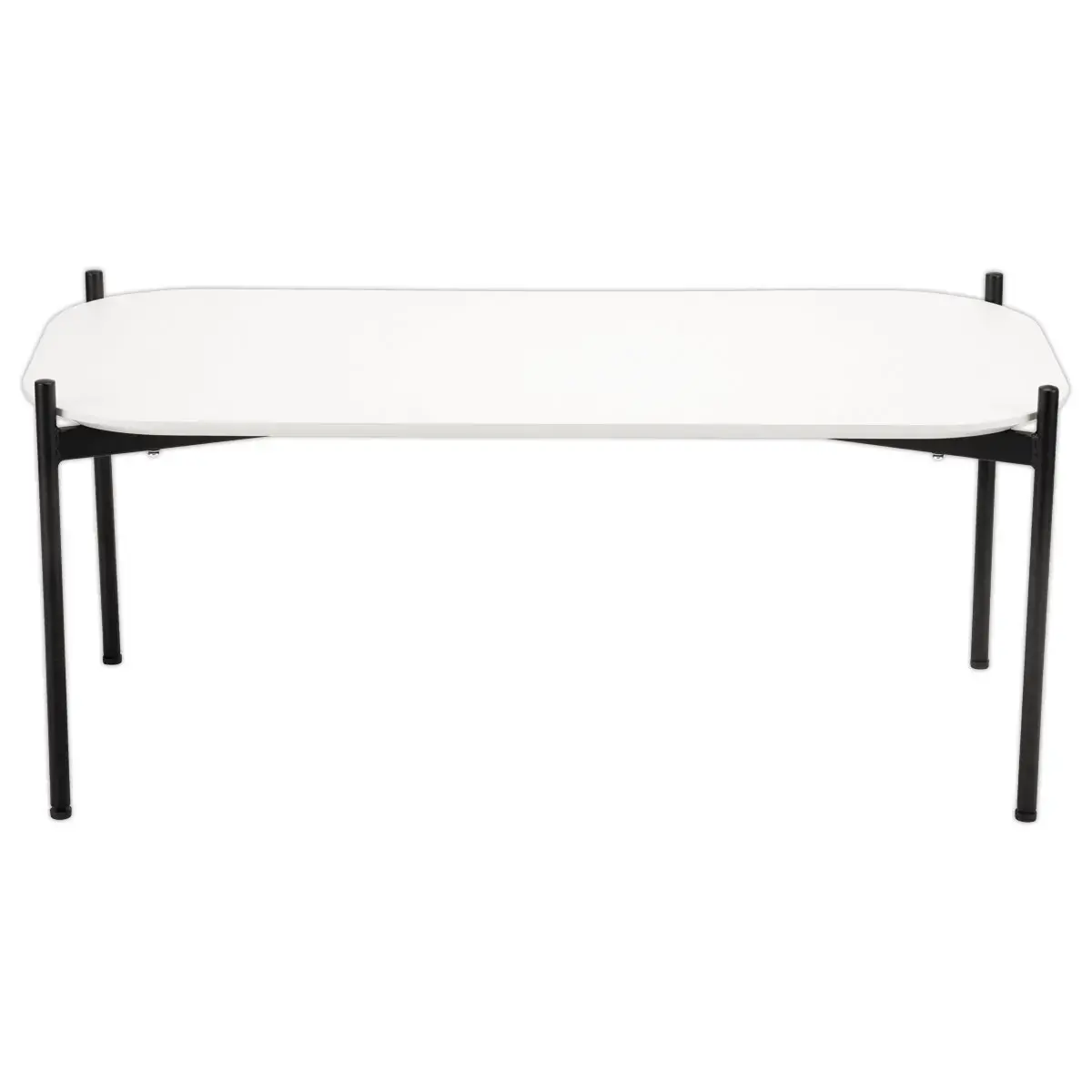 Table basse MEET 100 x 50 Blanc pieds noirs