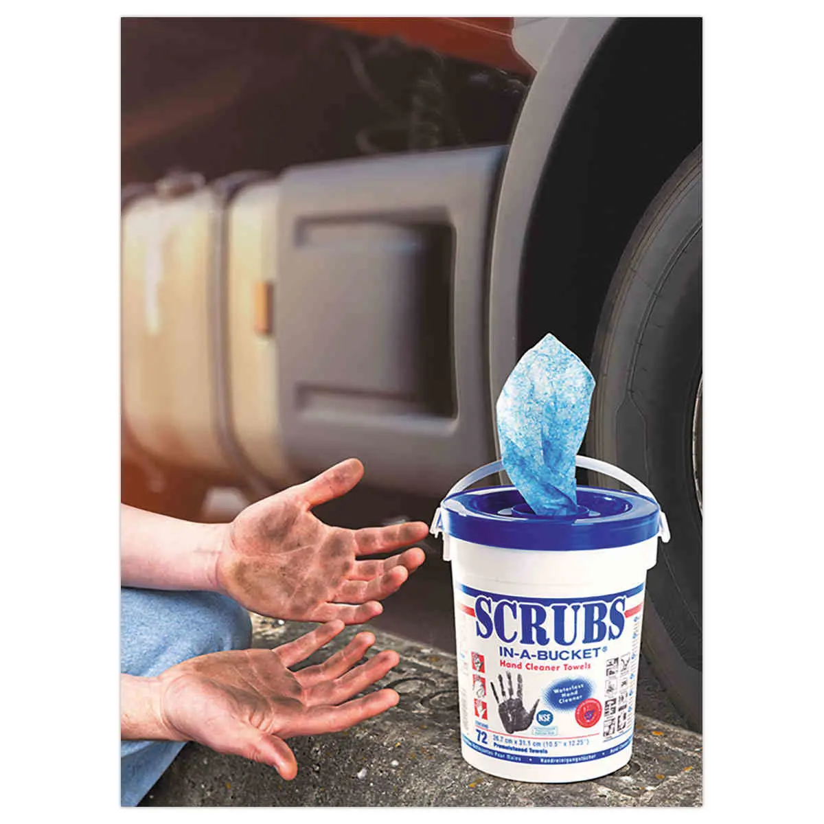 Lingettes nettoyantes mains en atelierSCRUBS