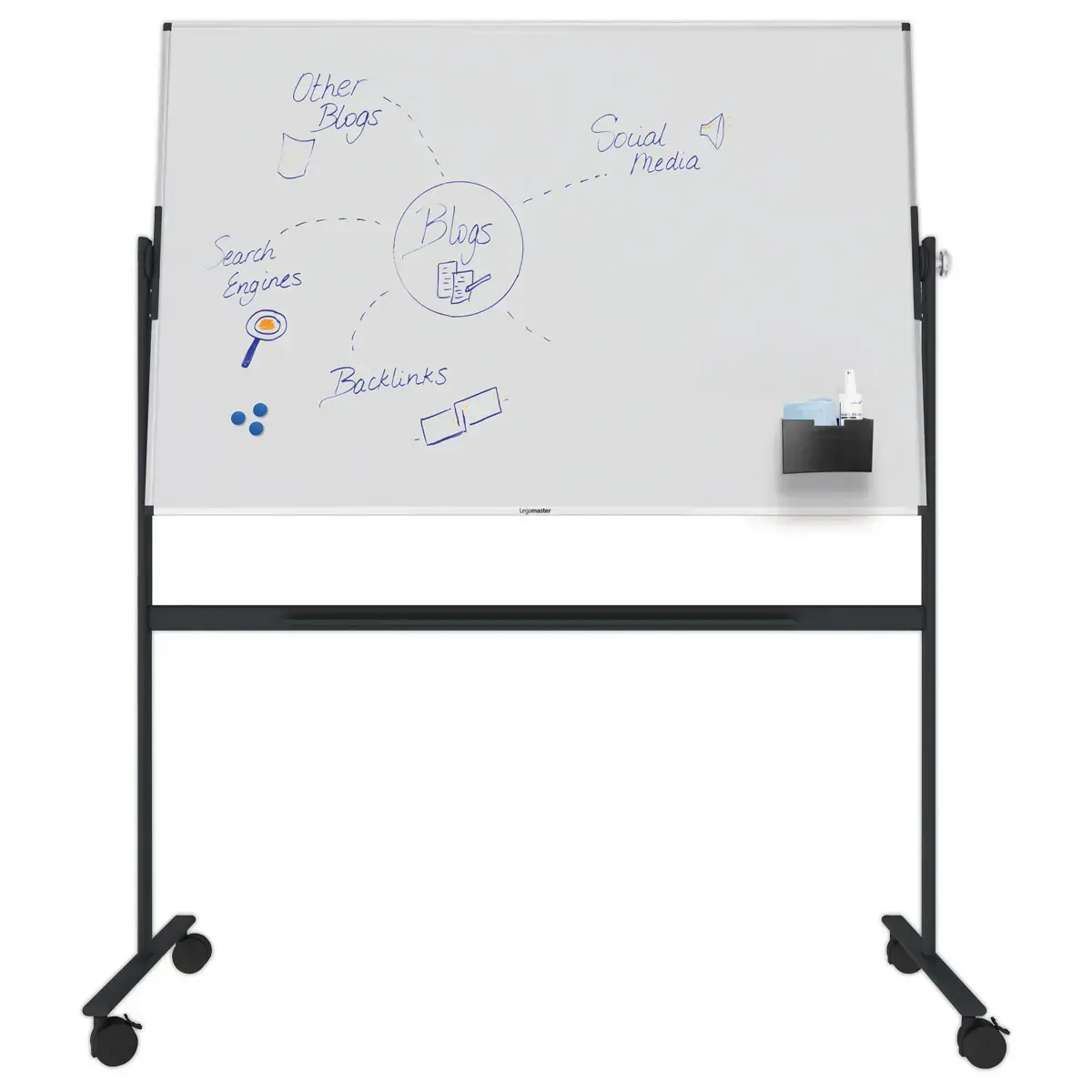 Tableau blanc rotatif UNITE PLUS - Surface émaillée - 100 x 150 cm - Legamaster