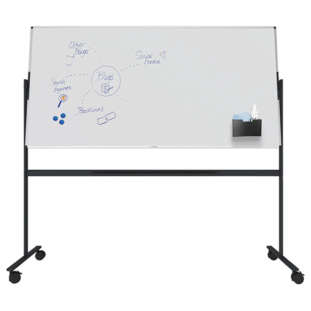 Tableau blanc rotatif UNITE PLUS - Surface &eacute;maill&eacute;e - 100 x 200 cm - Legamaster 
