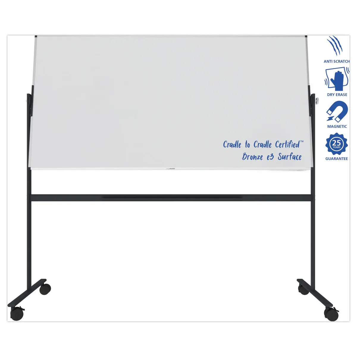 Tableau blanc rotatif UNITE PLUS - Surface &eacute;maill&eacute;e - 100 x 200 cm - Legamaster 