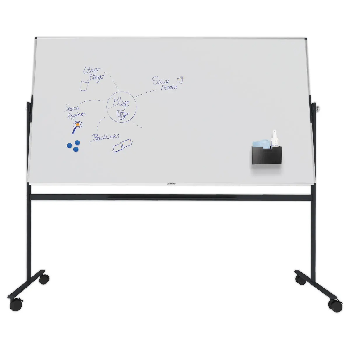 Tableau blanc rotatif UNITE PLUS - Surface émaillée - 120 x 220 cm - Legamaster
