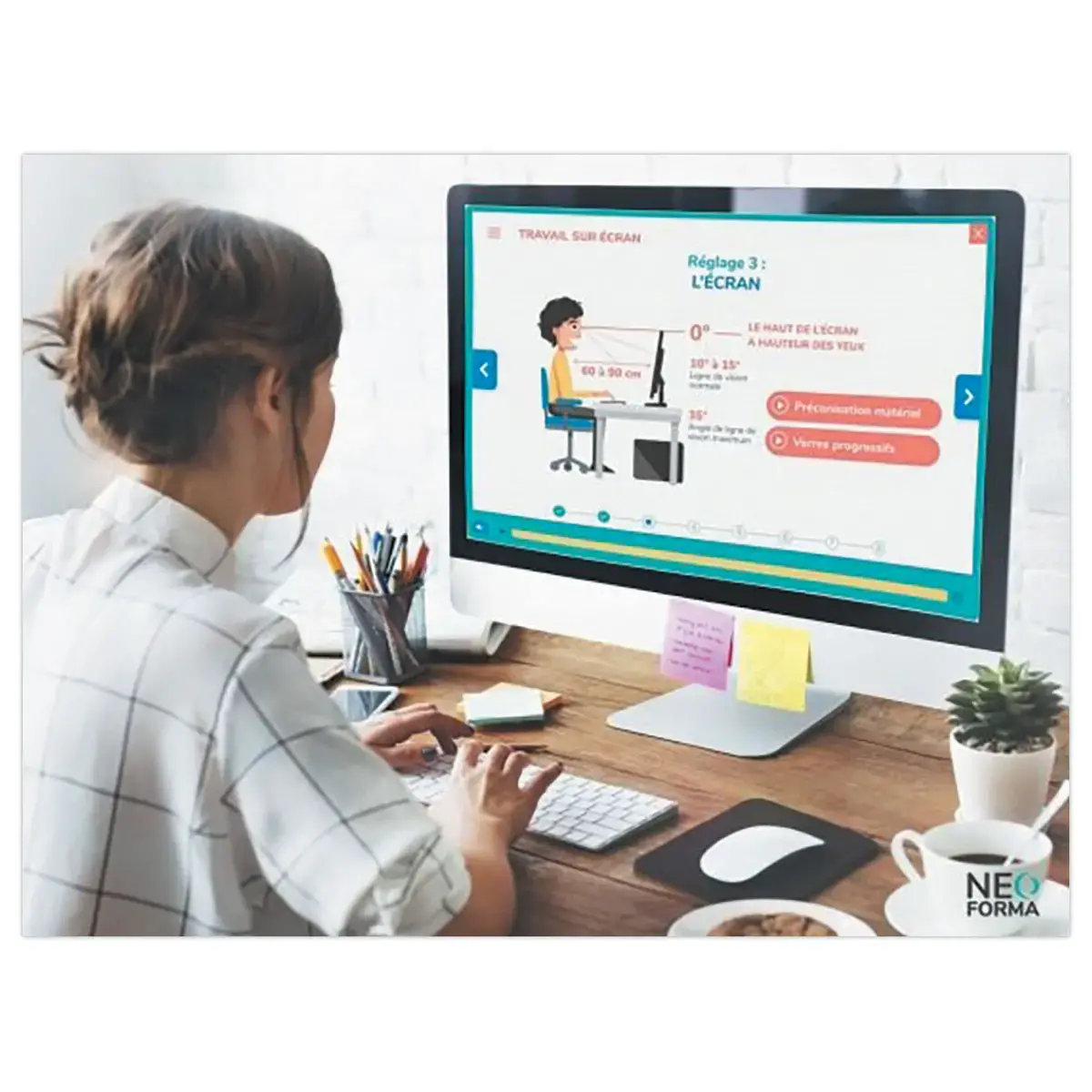 E-learning Gestes et postures travail sur écran - 30 minutes - NEO FORMA