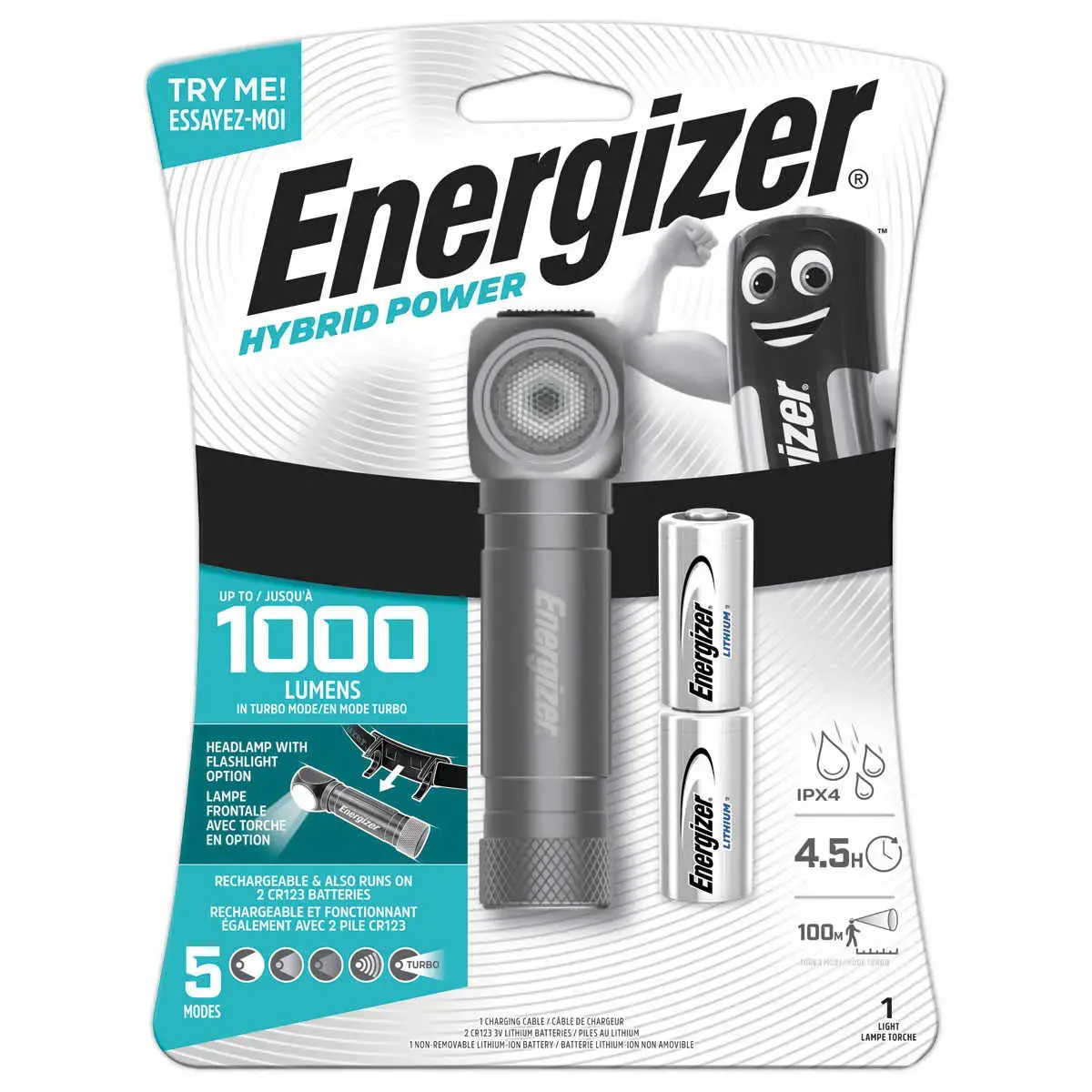 Lampe torche frontale hybride multi-usages - 1 000 Lumens - ENERGIZER