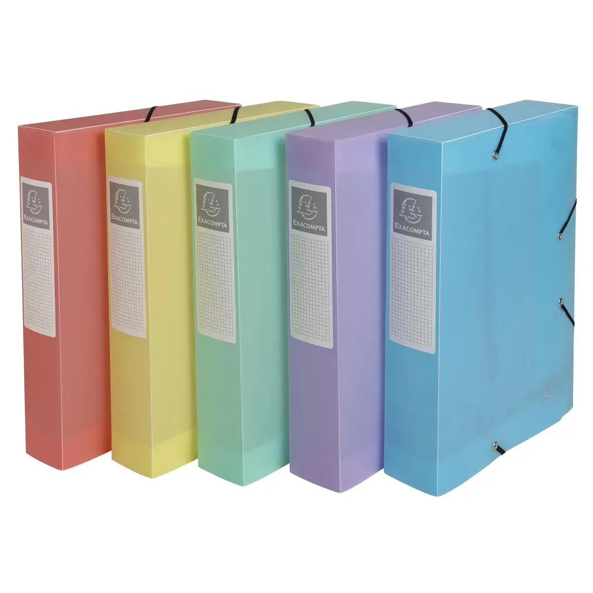 Bo&icirc;te classement Chromaline  A4 - dos 6 cm  Pastel - Couleurs assortis - EXACOMPTA 