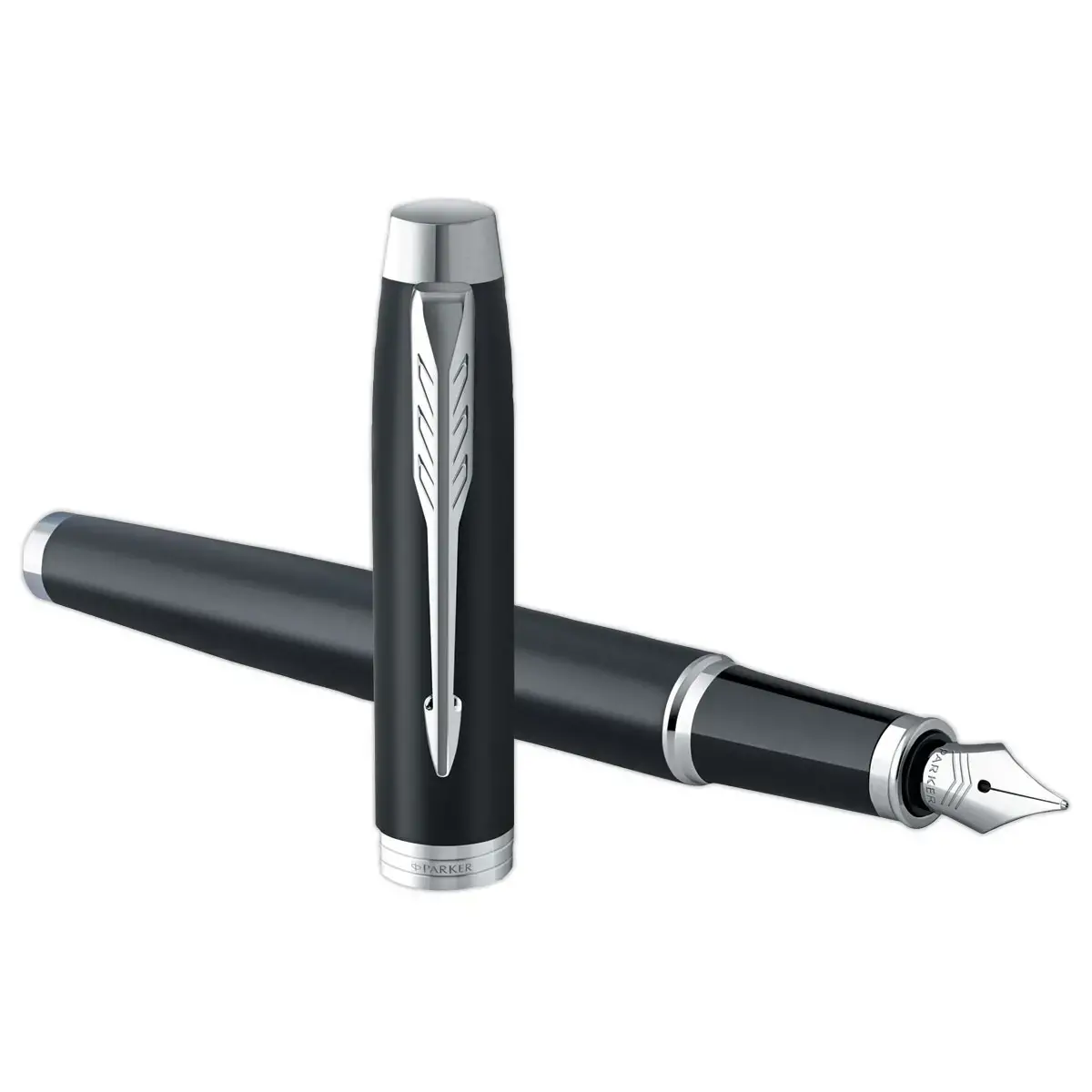 Stylo plume IM - Plume moyenne - Noir mat et finitions chrome - PARKER 