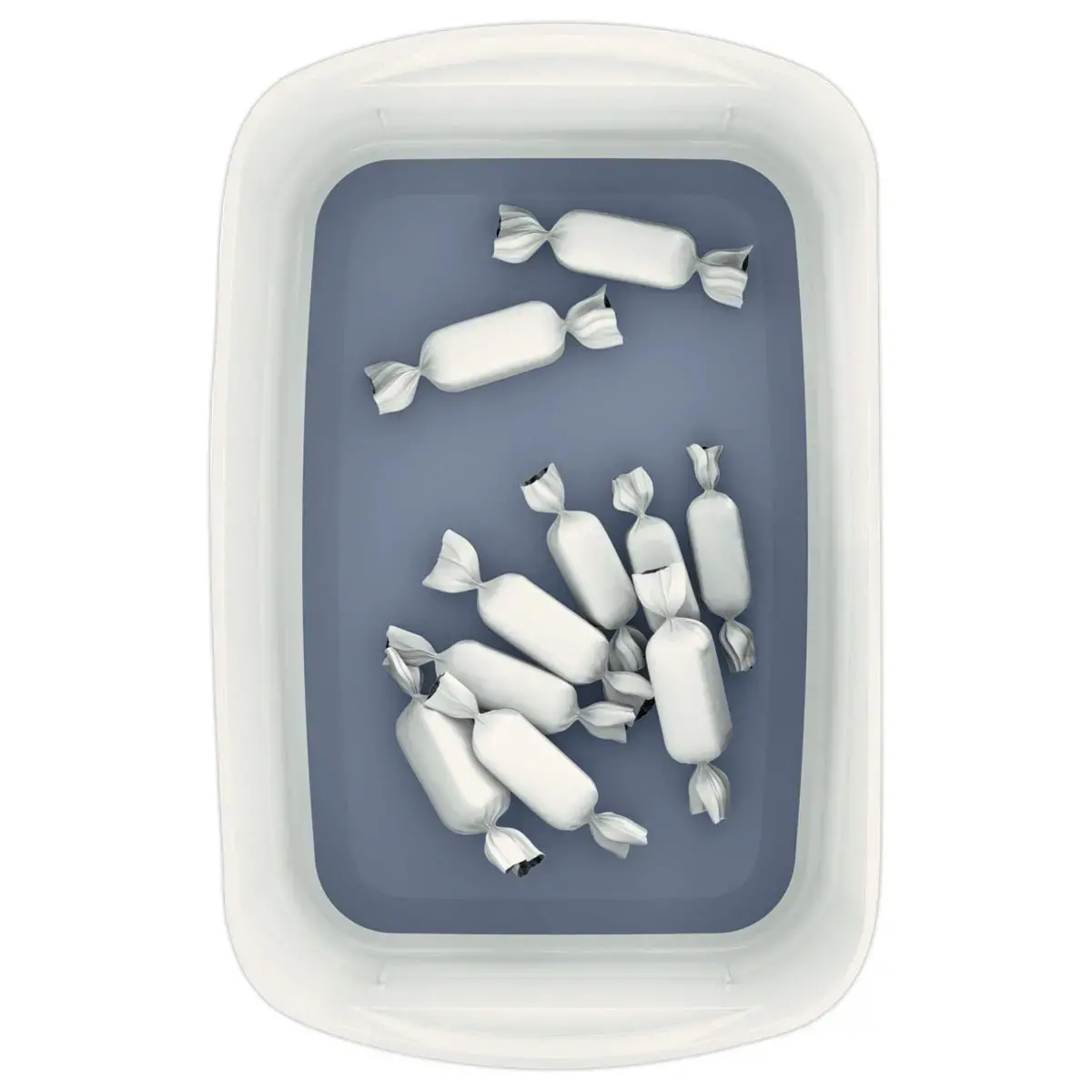 Boîte de rangement mybox petit blanc/gris
