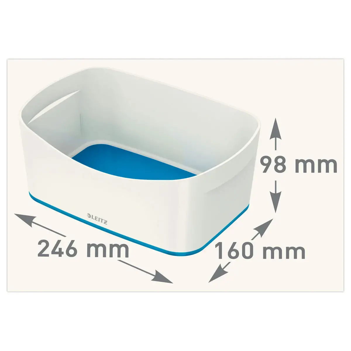 Boîte de rangement mybox petit blanc/bleu