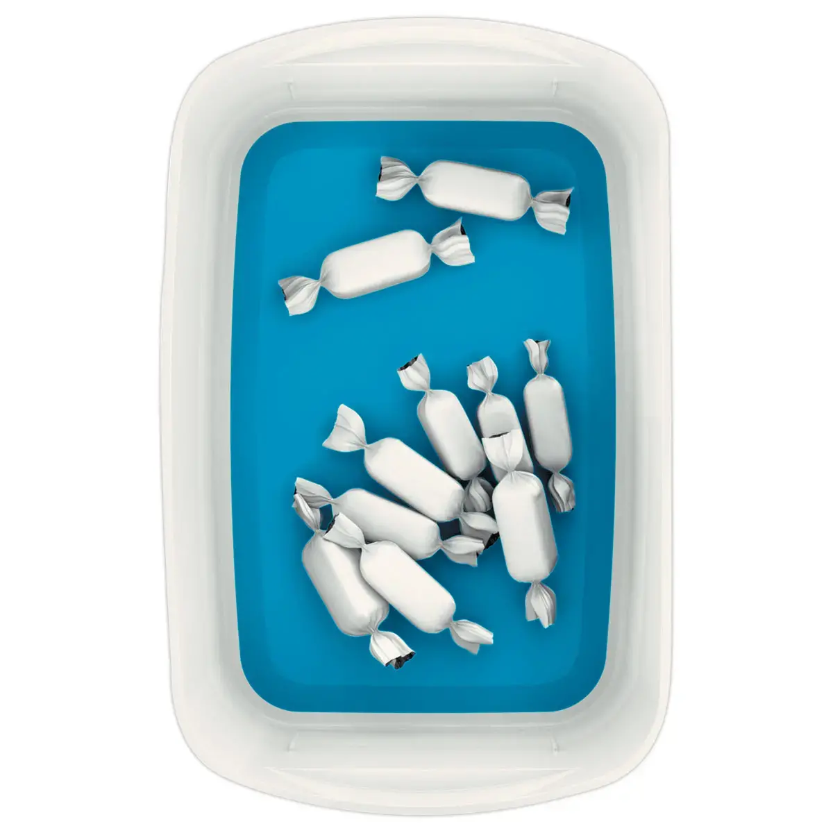 Boîte de rangement mybox petit blanc/bleu