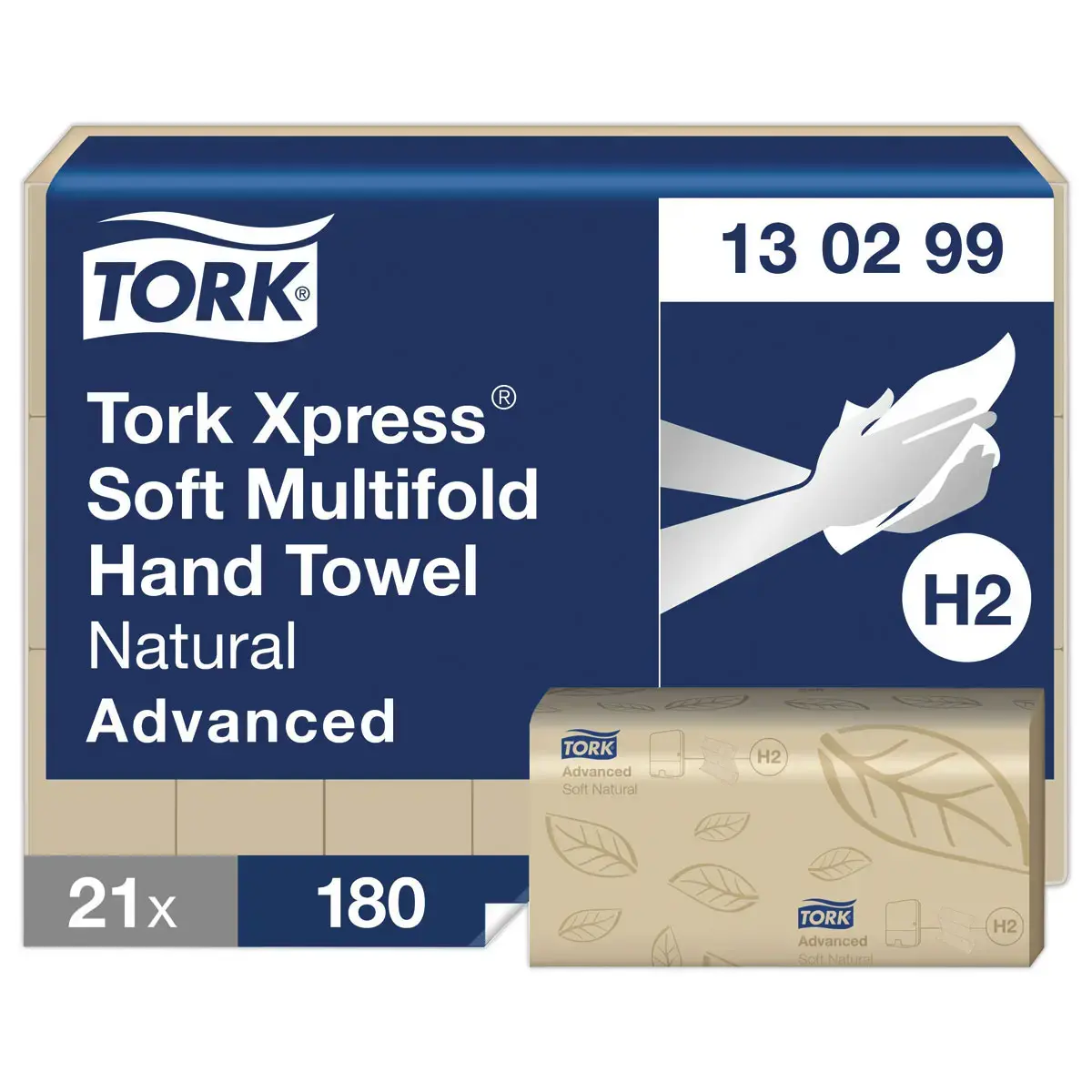 21 Essuie-mains interfoliés doux naturels H2 - TORK