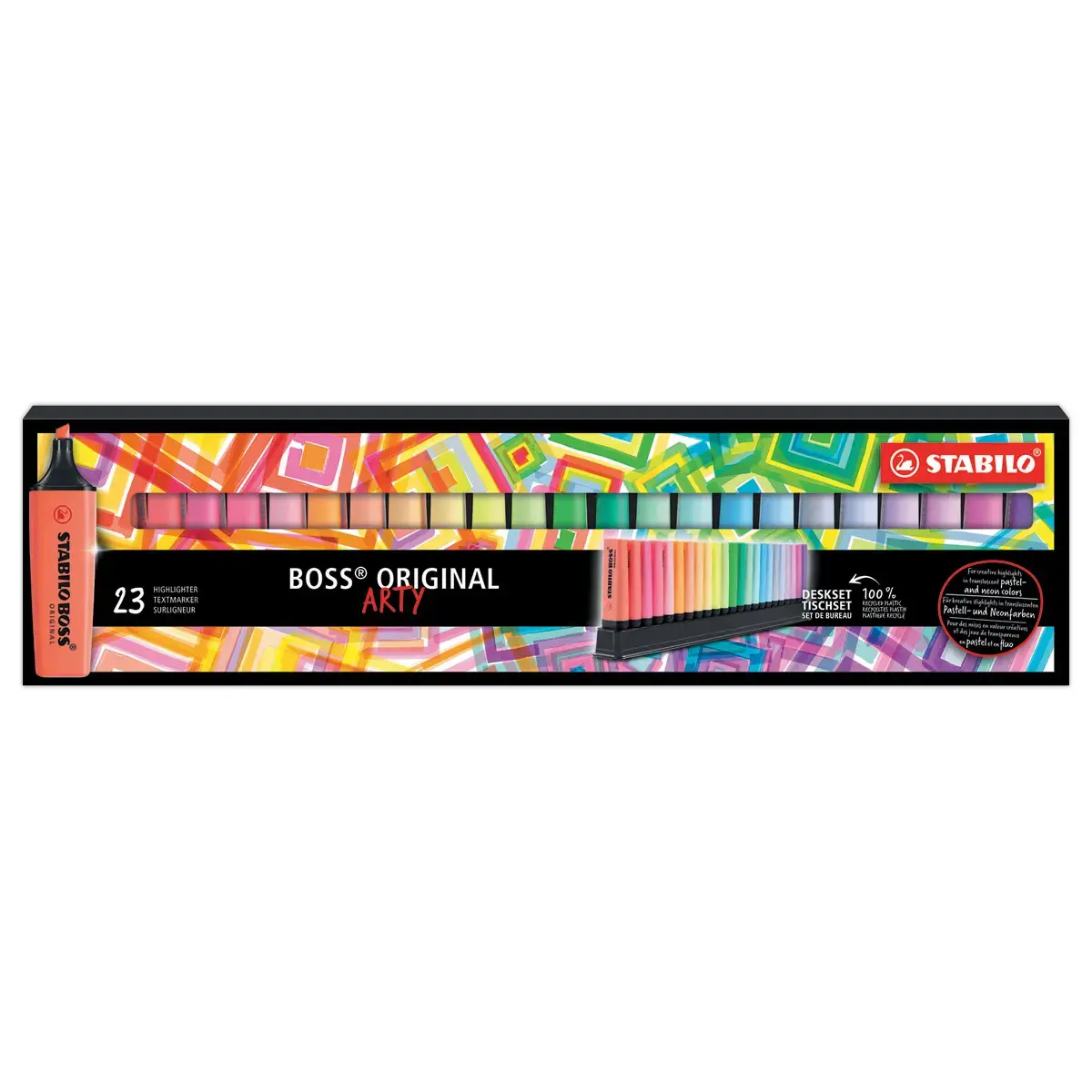 23 Surligneurs Stabilo Boss Original + support de bureau - STABILO