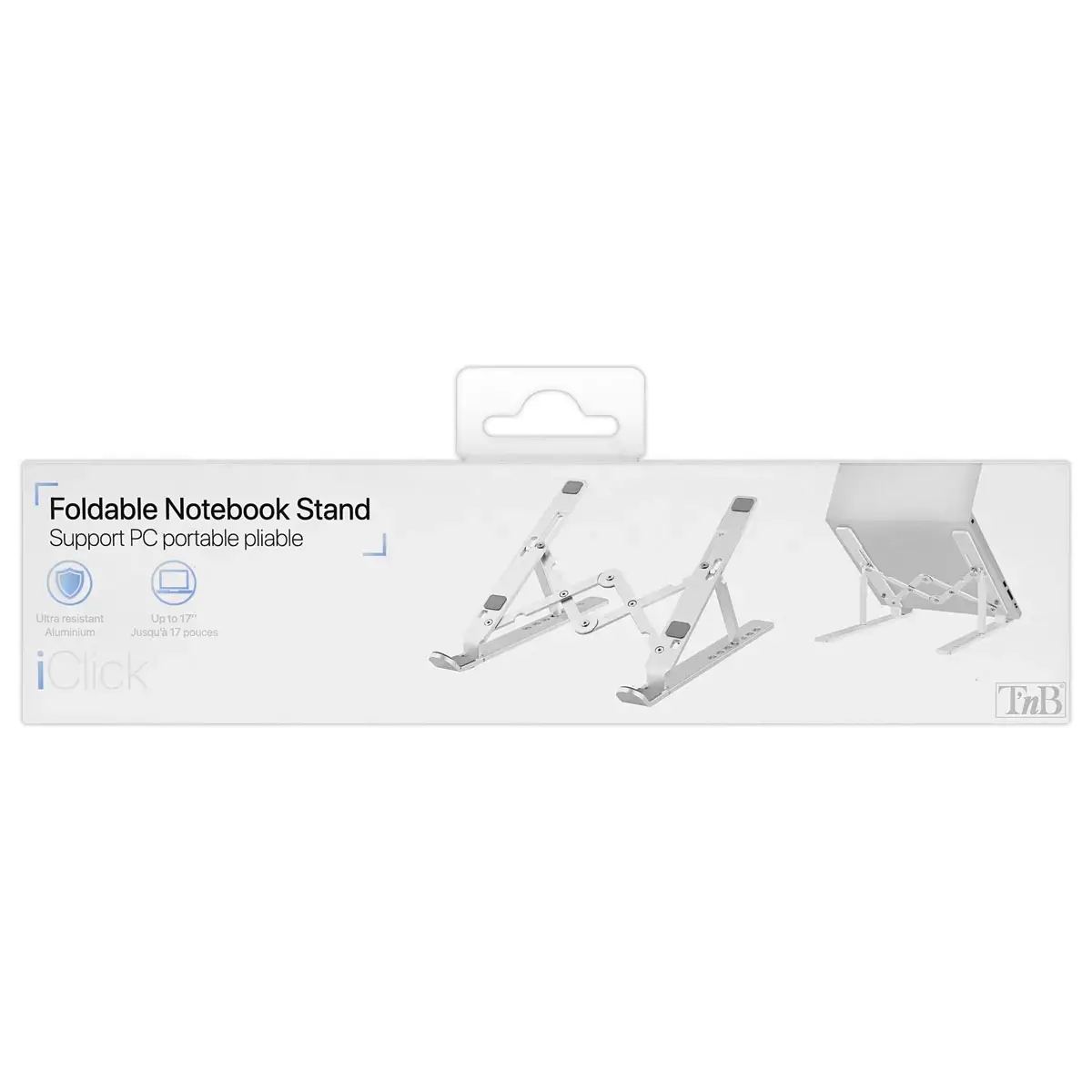 Support pour ordinateur portable compact iClick - &Eacute;crans jusqu'&agrave; 17" - Pliable - T'nB 