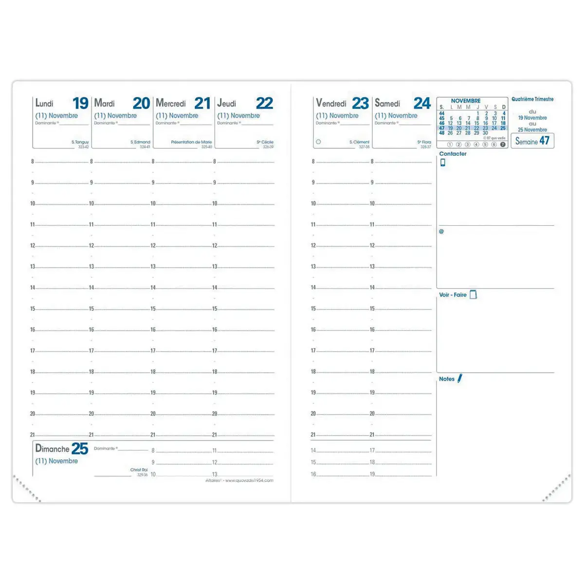 Agenda semainier QuoVadis Catalina Estrada - 10x15 cm - Ara bordeaux
