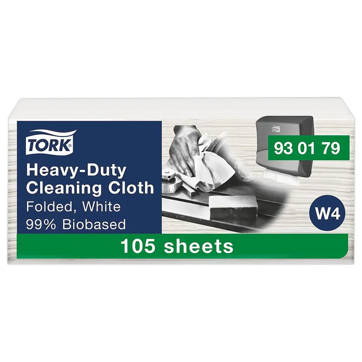 Chiffon de nettoyage W4 - Ultra r&eacute;sistant - Biosourc&eacute; - Blanc - TORK 
