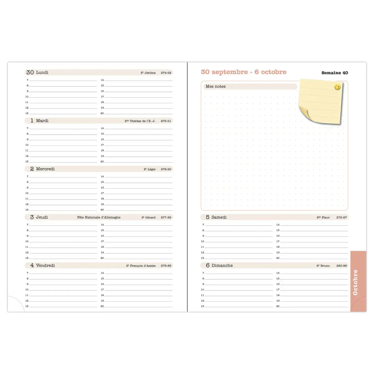 Agenda semainier Exacompta Color Design - 15 x 21 cm - Fleurs
