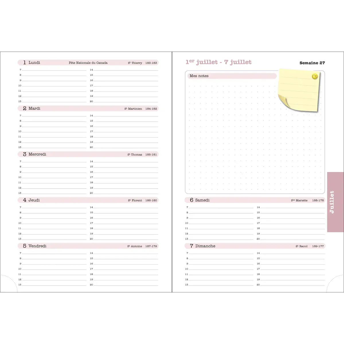 Agenda semainier Exacompta Color Design - 15 x 21 cm - Fleurs