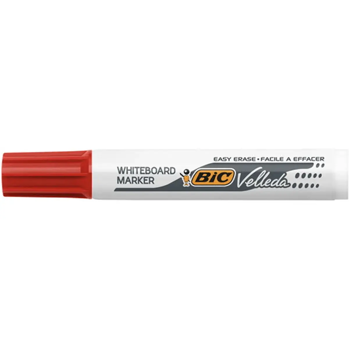 BIC Velleda 1791 Feutres pour Tableau Blanc Effaçables à Sec Pointe Large Biseautée - Rouge