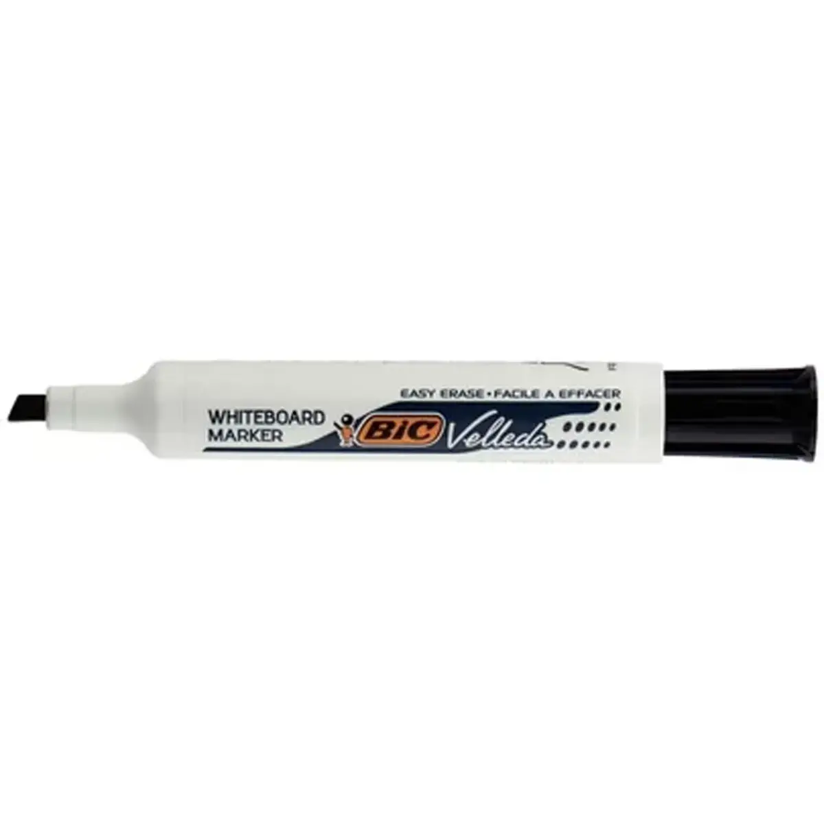 BIC Velleda 1791 Feutres pour Tableau Blanc Effaçables à Sec Pointe Large Biseautée - Noir