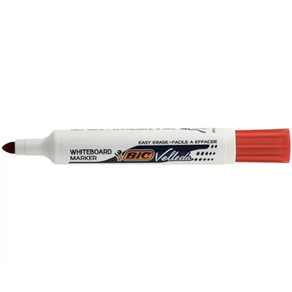 BIC Velleda 1711 Feutres pour Tableau Blanc Effaçables à Sec à Pointe Conique Moyenne - Rouge