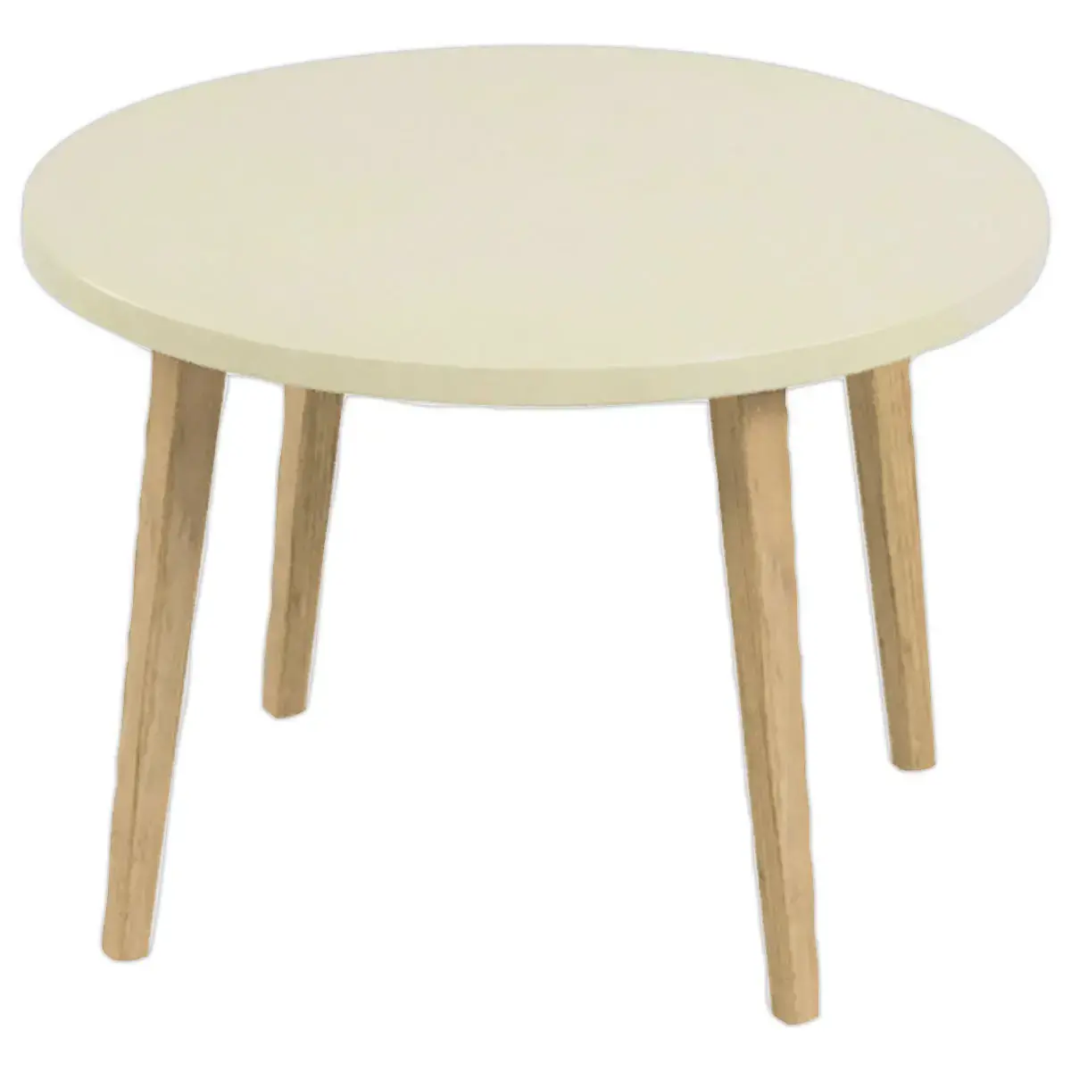 Table basse unie upcycl&eacute;e beige mont&eacute;e 