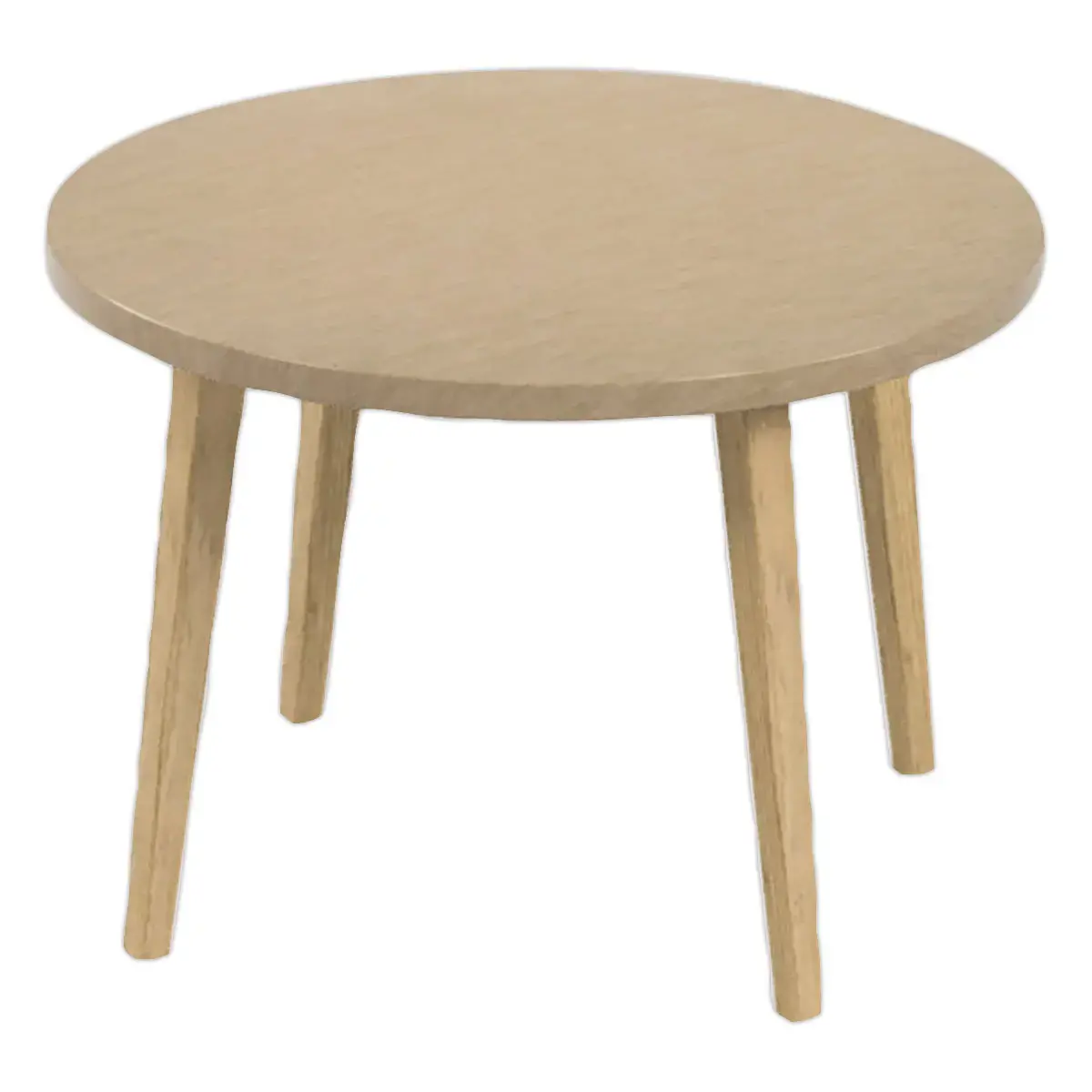 Table basse unie upcyclée couleur camel montée