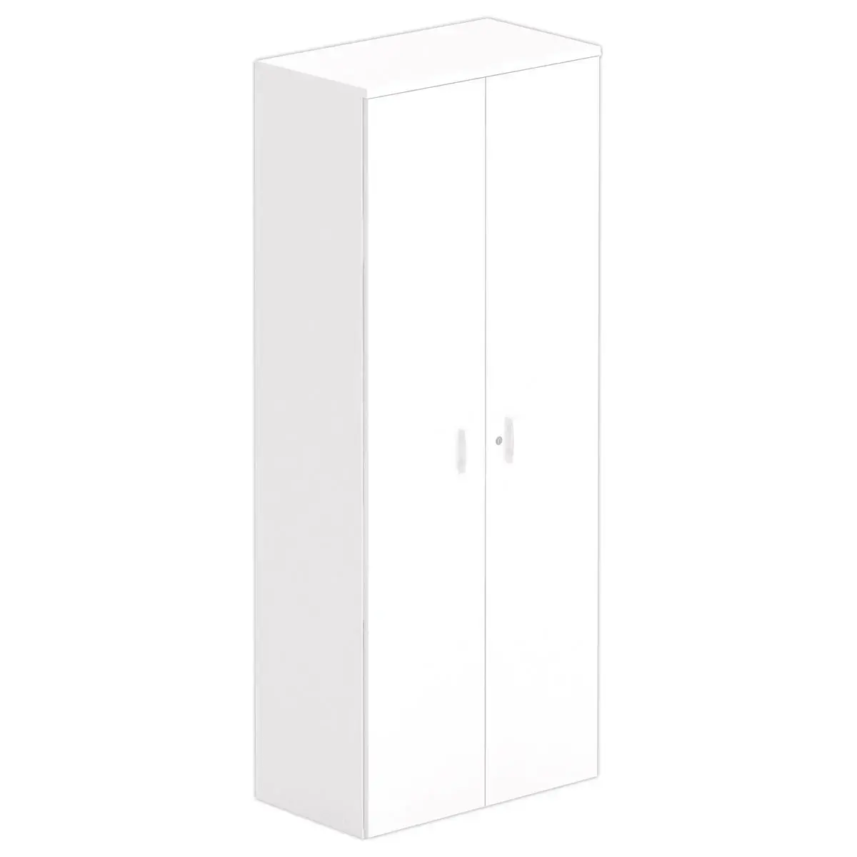 Armoire haute mélaminé 2 portes battantes 197x80x42 cm blanc