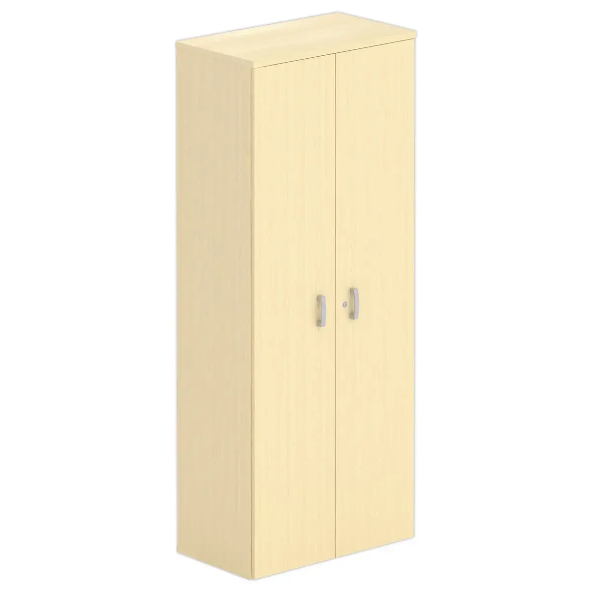 Armoire haute m&eacute;lamine 2 portes 197x80x42cm h&ecirc;tre 