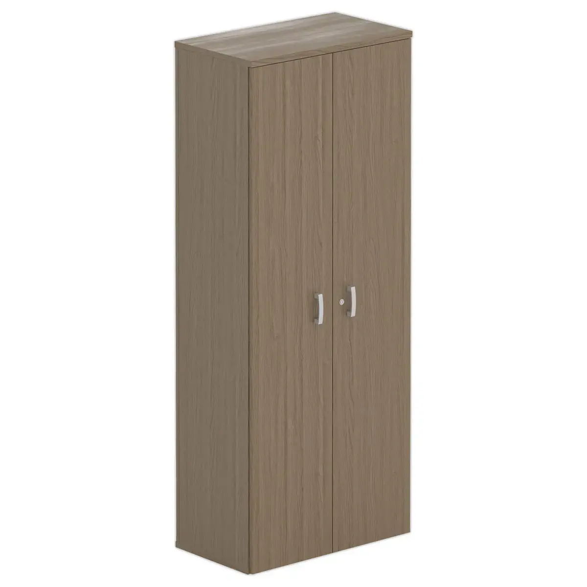 Armoire haute mélaminé 2 portes 197x80x42 cm noyer