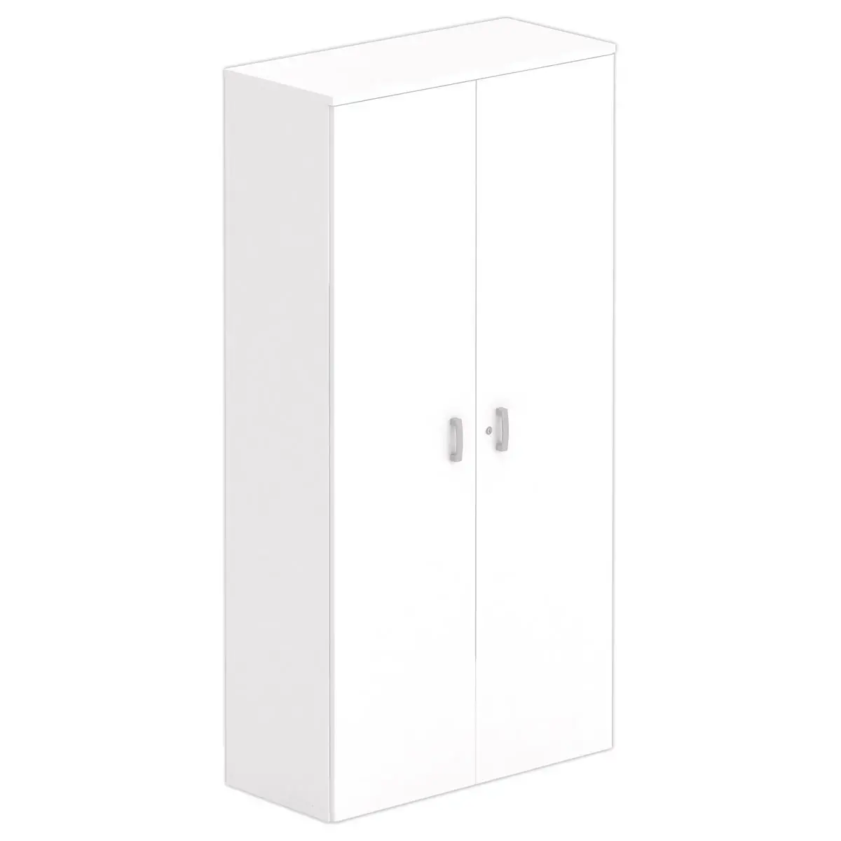 Armoire haute mélamine 2 portes 197x100x42cm blanc